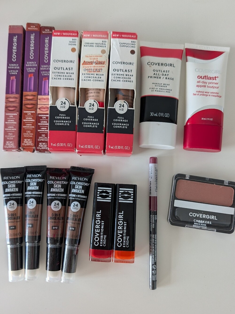 Covergirl & Revlon Makeup Lot 16 Pcs New Sealed Concealer Primer Lipstick Blush